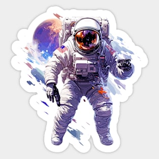 Astronaut Spaceman Voyage Discovery Sticker